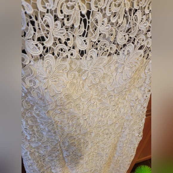 Elegant White Lace Dress - Picture 2 of 6